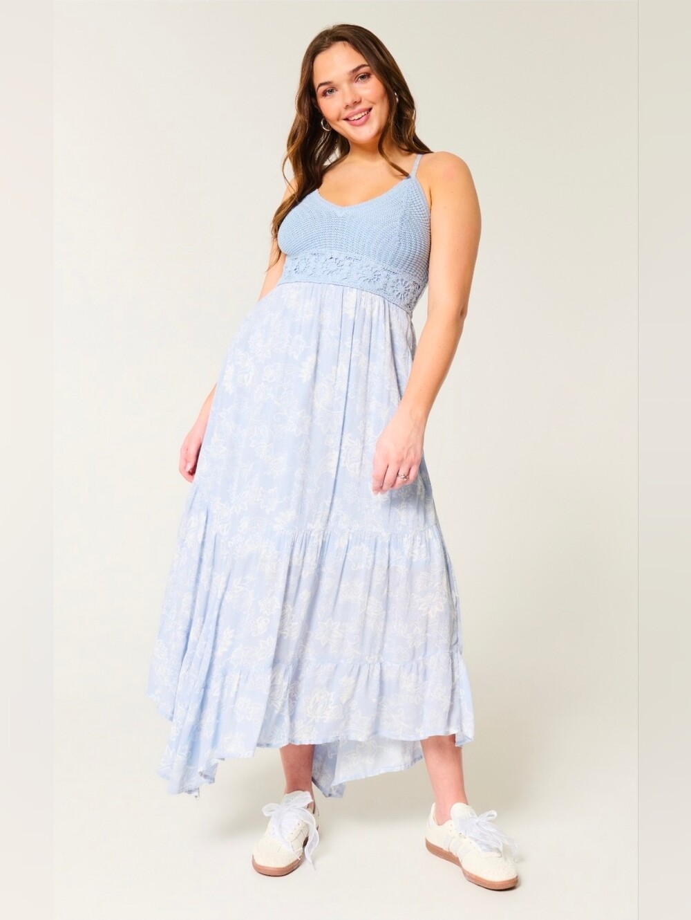 HollisterCrochet-Style Mix V-Neck Maxi Dress-Med, NWT